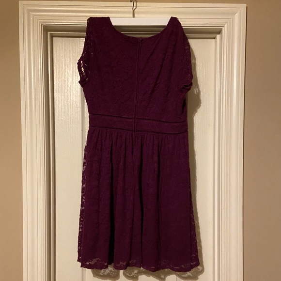 Torrid Lace Scoop Skater Dress Dark Purple - Picture 2 of 4